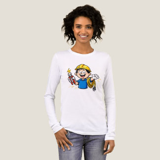 T-shirt En Tri-matière Mascotte énergique d'électricien éclair dessin ani