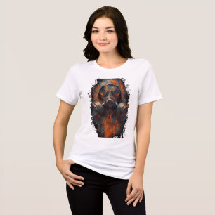 T-shirt En Tri-matière Masque à gaz post-apocalyptique industriel pour fe