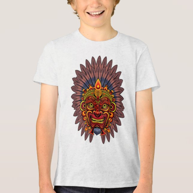 T-shirt En Tri-matière Masque rituel du roi guerrier tribal (Recto)