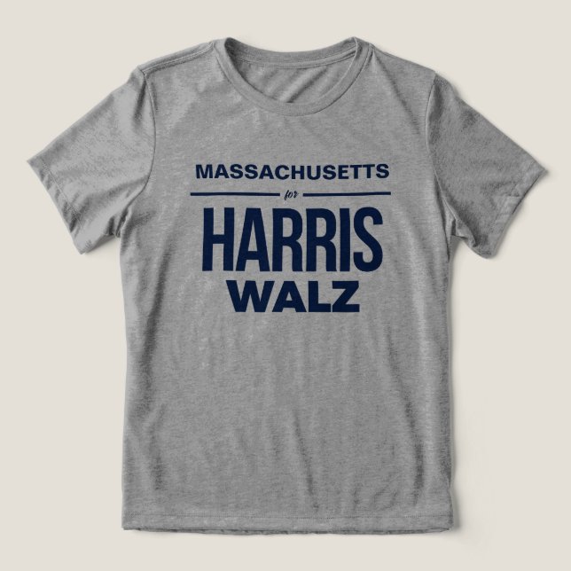 T-shirt En Tri-matière Massachusetts pour Harris Walz (Design Recto)
