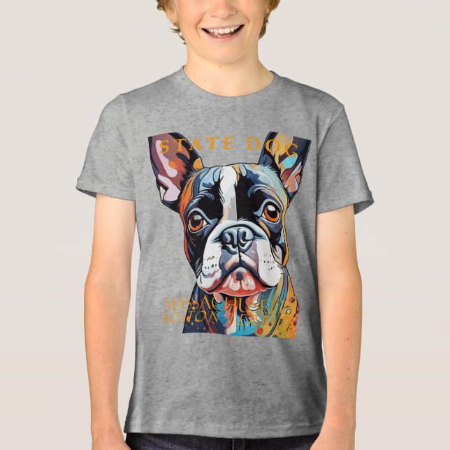 T-shirt En Tri-matière Massachusetts Territoire Chien Le Boston Terrier A (Recto)