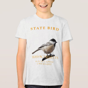 T-shirt En Tri-matière Massachusetts Territoire Oiseau Le Chickadee