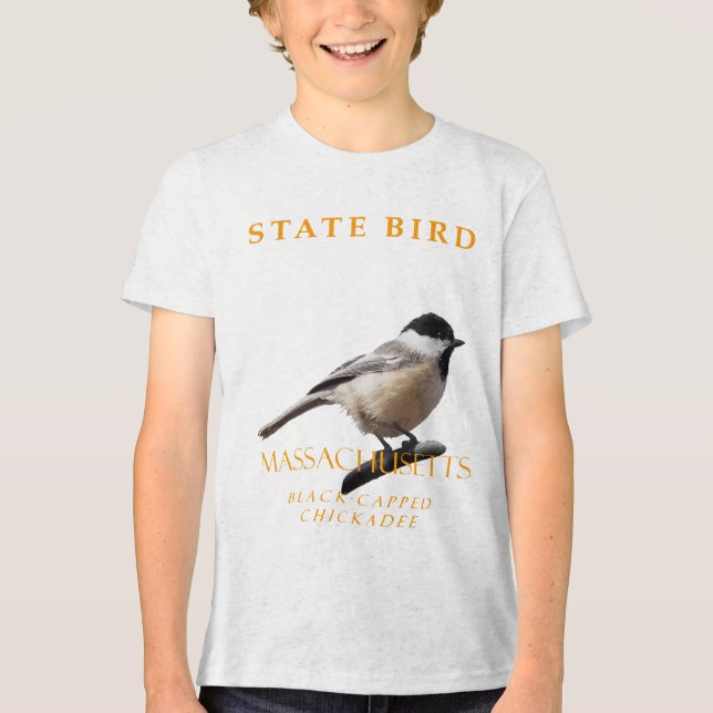T-shirt En Tri-matière Massachusetts Territoire Oiseau Le Chickadee (Recto)