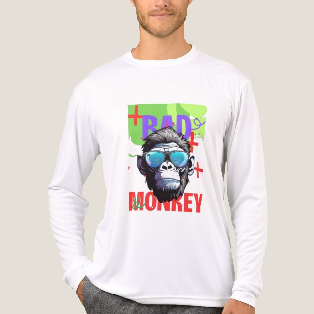 T-SHIRT  EN TRI-MATIÈRE MAUVAIS SINGE ! 🐵💥 (Recto)