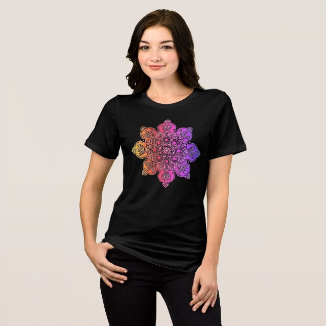 T-shirt En Tri-matière Médaillon noir Boho Tee-Shirt (Recto plein)
