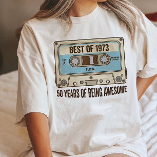 T-shirt En Tri-matière Meilleur de 1973 Cassette 50e Anniversaire