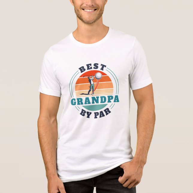 T-shirt En Tri-matière Meilleur Grand-Père Par Par Retro Golf Personnalis (Recto)