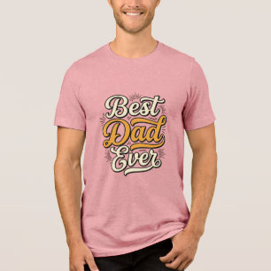 T-shirt En Tri-matière Meilleur Papa de Tous Temps Design de Chemise Vint