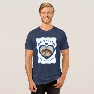 T-shirt En Tri-matière Meilleur Papa Ever Carte Photo à Coeur Modèle Mini