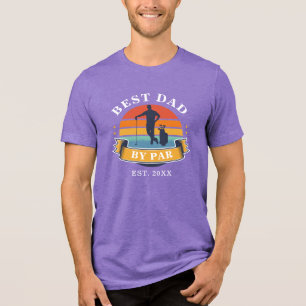 T-shirt En Tri-matière Meilleur Papa Par Personnalisé Retro Golf Cadeau