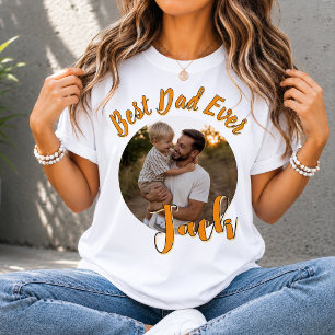 T-shirt En Tri-matière Meilleur Papa Personnalisé Photo Fête des Pères