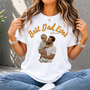 T-shirt En Tri-matière Meilleur Papa Personnalisé Photo Fête des Pères