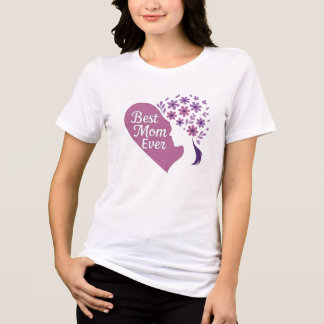 T-shirt En Tri-matière Meilleure maman jamais la typographie florale Desi