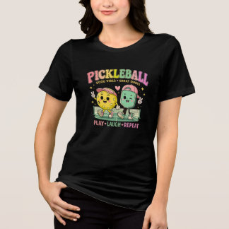 T-shirt En Tri-matière Meilleures Amies de Pickleball Mignonnes – Jouer •