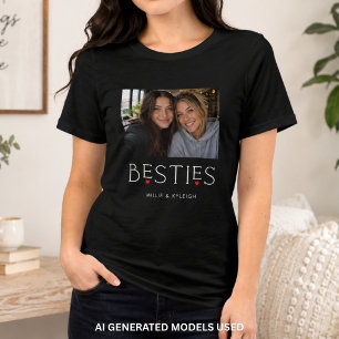 T-shirt En Tri-matière Meilleures Amies Meilleure Copine Cœur Typographie