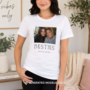 T-shirt En Tri-matière Meilleures Amies Meilleure Copine Cœur Typographie