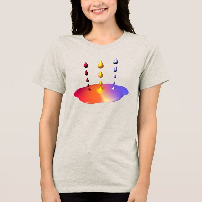 T-shirt En Tri-matière Mélange de peinture créatif (Recto)