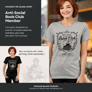 T-shirt En Tri-matière Membre anti-social du club de lecture pour femmes