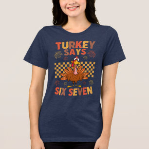 T-shirt En Tri-matière Mème drôle de Thanksgiving « Dinde dit Six Sept »