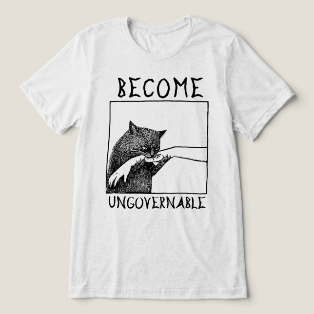 T-shirt En Tri-matière Mème du chat noir ingouvernable (Design Recto)
