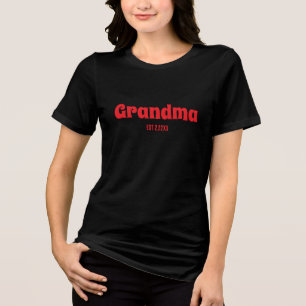 T-shirt En Tri-matière Mémé EST élégante noir et rouge personnalisé