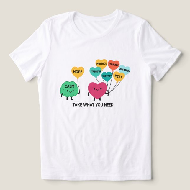 T-shirt En Tri-matière Mental Health Support Balloons (Design Recto)
