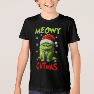 T-shirt En Tri-matière Meowy Catmas Funny Chat Noël Cadeaux Amoureux de l