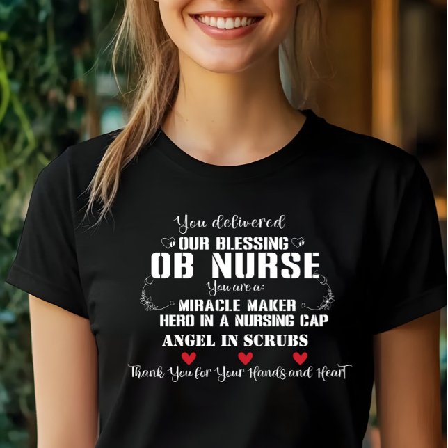T-shirt En Tri-matière Merci OB Nurse pour livrer notre miracle (Créateur téléchargé)