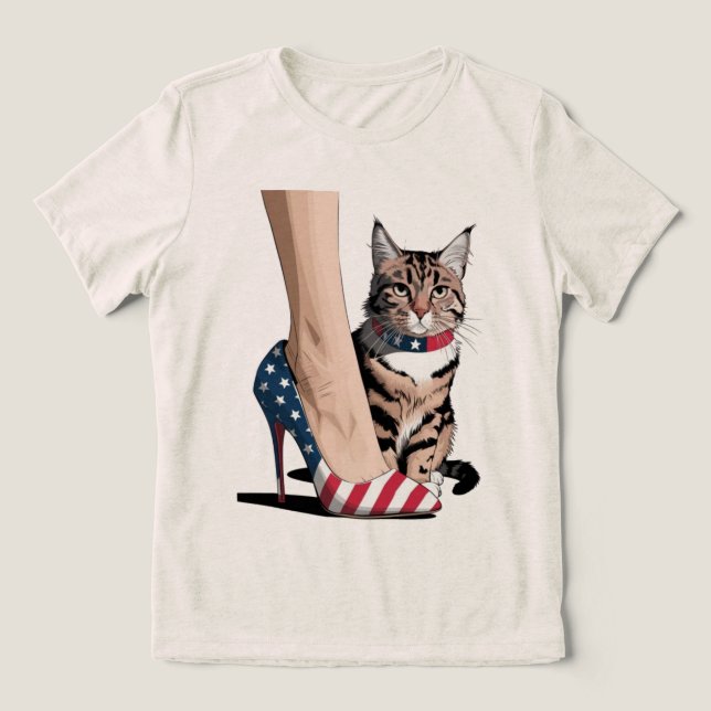 T-shirt En Tri-matière Mère de chat patriotique (Design Recto)