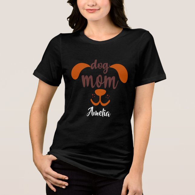 T-shirt En Tri-matière Mère de chien drôle Nom de script personnalisé  (Recto)