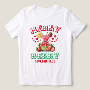 T-shirt En Tri-matière Merry Berry Christmas Strawberry Cocktail Club