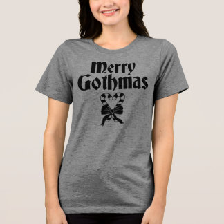 T-shirt En Tri-matière Merry Gothmas Black and White Candy Cane Heart