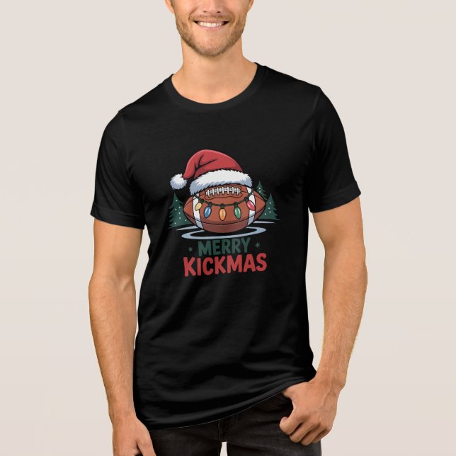 T-shirt En Tri-matière Merry Kickmas Football Christmas Design (Recto)