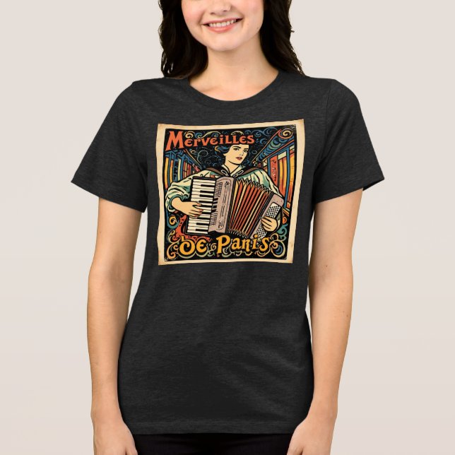 T-SHIRT  EN TRI-MATIÈRE MERVEILLES DE PARIS (Recto)