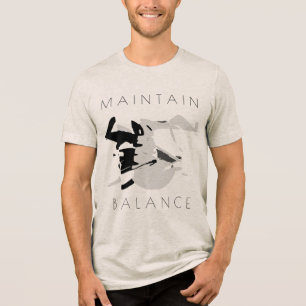 T-shirt En Tri-matière Message positif "Maintenir l'équilibre" en gris no