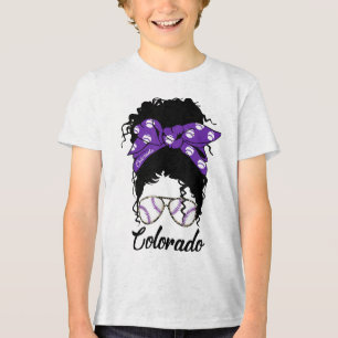 T-shirt En Tri-matière Messy Bun Stylish Baseball Tee Pour Les Femmes Du