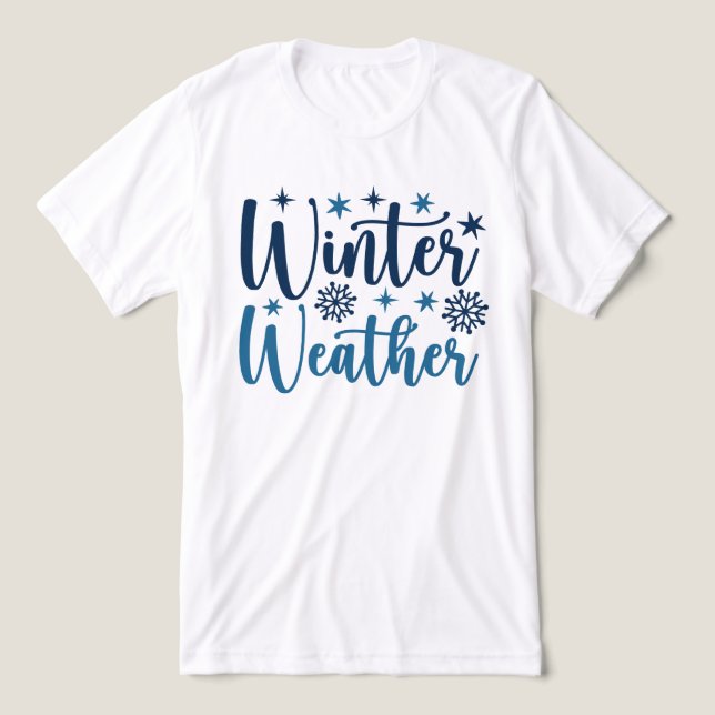 T-shirt En Tri-matière Météo d'hiver - Typographie des Fêtes Neiges (Design Recto)