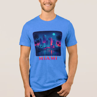 T-shirt En Tri-matière Miami Moonrise - Neon Skyline Graphic Tee
