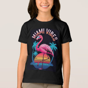 T-shirt En Tri-matière Miami Vibes Design Flamant rose d'été-63454