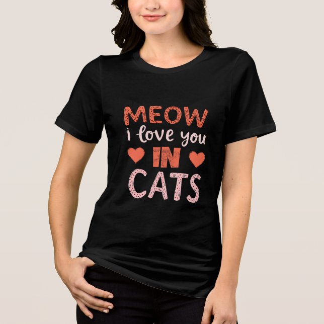 T-shirt En Tri-matière miaou je t'aime en chats (Recto)