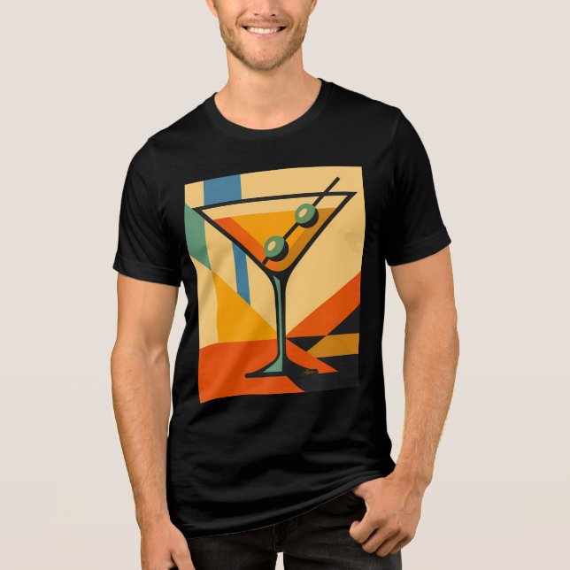 T-shirt En Tri-matière Mid Century Modern Sunrise Bauhaus Martini (Recto)