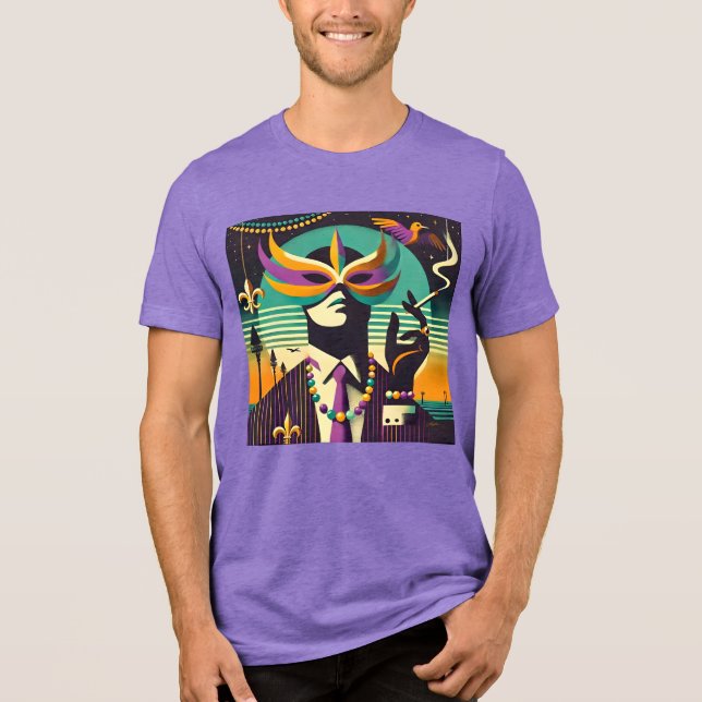 T-shirt En Tri-matière Mid Century Retro 60s Mardi Gras The Smoking Man (Recto)