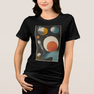 T-shirt En Tri-matière Mid Century Space Age Art Galaxy Waves