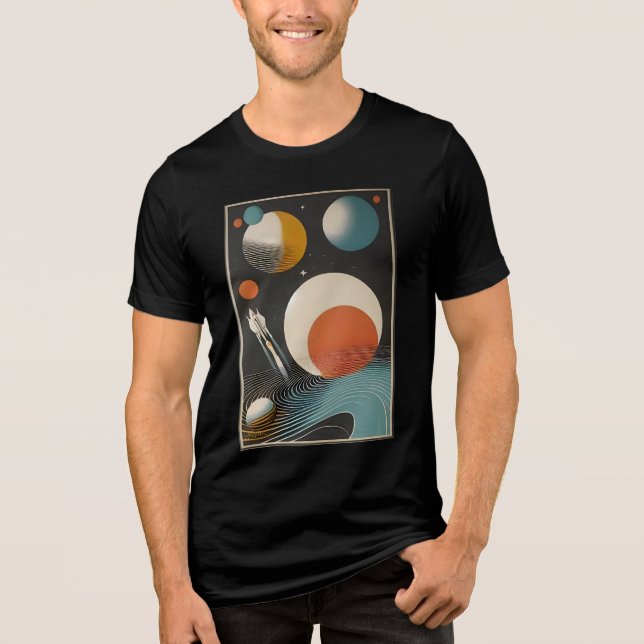 T-shirt En Tri-matière Mid Century Space Age Art Galaxy Waves (Recto)