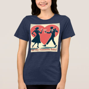 T-shirt En Tri-matière Mid Century Valentine Hip Martini Dancing Couple