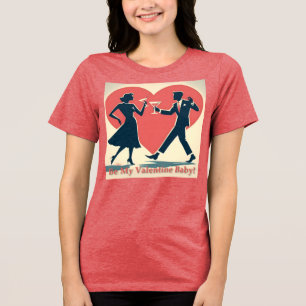 T-shirt En Tri-matière Mid Century Valentine Hip Martini Dancing Couple