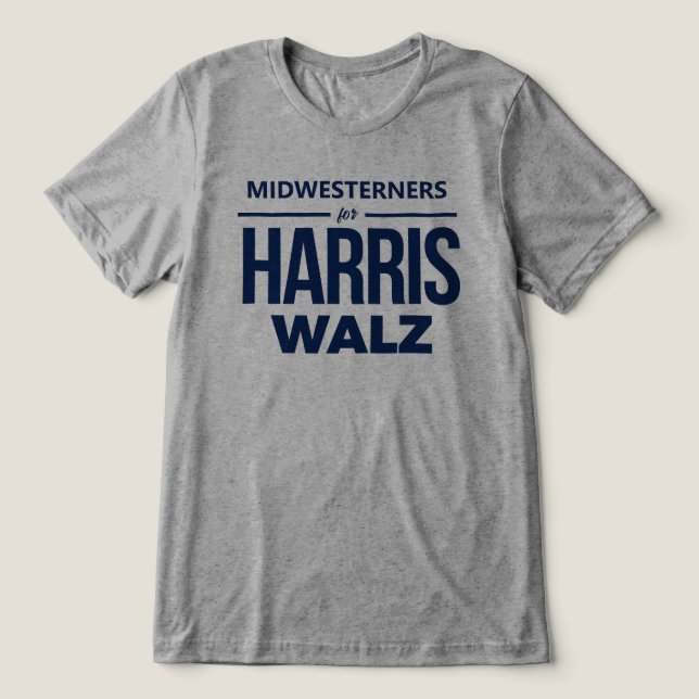 T-shirt En Tri-matière Midwest pour Harris Walz (Design Recto)