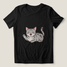 Mignon Chat Tigré de Dessin Animé qui Fait un Sign