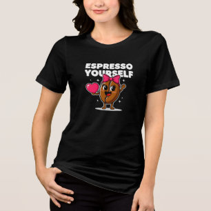 T-shirt En Tri-matière Mignon Expresso Vous-Même Grain de Café Kawaii Cœu