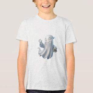 T-shirt En Tri-matière Mignon fantôme avec un design effrayant Halloween 